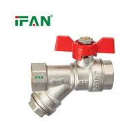 Vanne à boisseau sphérique en laiton IFAN ODM OEM 1/2'' avec poignée papillon à étanchéité renforcée pour le contrôle de l'eau d'irrigation de jardin