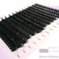 Cils synthétiques segmentés pour le commerce transfrontalier, faux cils à bouquets individuels, naturels, bouclés, épais, style européen, très demandés pour le DIY