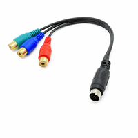 Maßgefertigtes Mini-DIN-Stecker auf 3 RCA-Buchsen-Kabel, Komponenten-YPbPr-Videoadapter, PVC-Kabelbaum