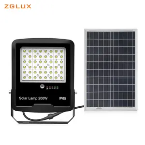 ZHL Solar Flood Light With Smart Control 30W 50W 100W 200W 300W IP65 Outdoor Solar Lamp Set Dimming Options Remote Control