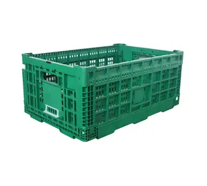 חוות 60x40x26 cm לשימוש חוזר וstackable פלסטיק מתקפל ארגז עבור פירות