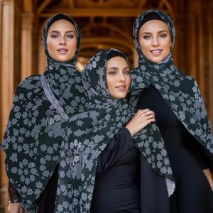 New Style Popular Silk Screen Printed <b>Chiffon</b> Long Ethnic <b>Scarf</b> Shawls for Women Muslim Hijabs Headscarf Leopard Pattern - Product Image 5
