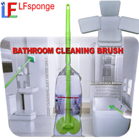 Ensemble de brosses de nettoyage pour salle de bain en plastique écologique avec raclette et éponge pour baignoire et nettoyage en profondeur