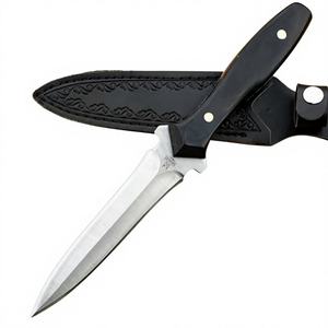 Couteau à lame fixe multifonctionnel personnalisable Warlock de haute qualité en acier inoxydable avec manche en bois, support OEM, garantie 1 an, modèle DE039 - Product Image 1