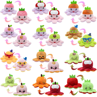 Jouets en peluche poulpe réversibles créatifs avec double face Fruit Mood personnalisés 20 cm Mignons peluches en peluche Juguetes De Pulpo