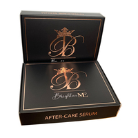 Bronze Logo Feuille Paillettes Logo Brillant Impression Personnalisée Boîte Cadeau De Luxe Cosmétiques Boîte De Papier Noir Boîte De Cosmétiques