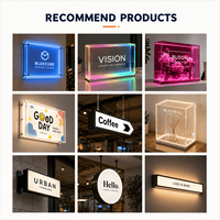 Enseigne lumineuse LED en acrylique en gros, enseigne personnalisée avec logo lumineux pour restaurant, hôtel, centre commercial
