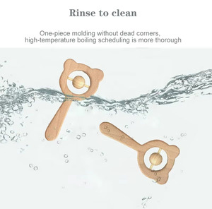 <span class=keywords><strong>Hochet</strong></span> en bois de hêtre de haute qualité en forme d'ours, anneau de dentition pour bébé, jouets éducatifs, <span class=keywords><strong>hochet</strong></span> en bois - Product Image 4