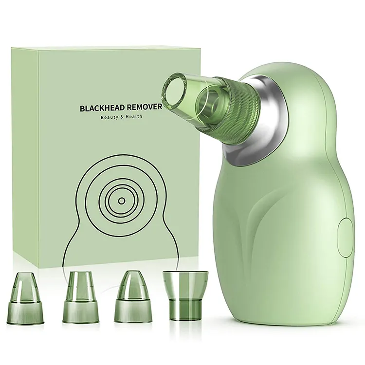 Wochuan New Design Mini 3 Model Green Electric Suction Pore Extractor Vacuum Blackhead Remover with Heat Function