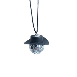 <b>Mini</b> Car Carrying <b>Disco</b> <b>Disco</b> Necklace Pendant Glass Mirror <b>Ball</b> Cowboy Hat Party Decorations - Product Image 3