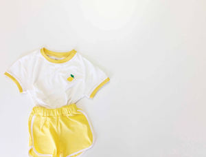 Ensemble deux pièces chemise et short pour filles, vêtements pour nouveau-nés 2021, ensemble mignon à motif de fruits, hauts et pantalons pour garçons et filles, tenues d'été pour bébés - Product Image 4