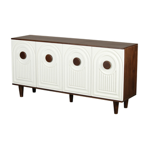 Multi Functional Solid Mango Wood <b>Sideboard</b> Buffet Cabinet with Large Capacity Shelves Modern Wooden <b>Storage</b> Unit - Product Image 3