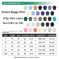 Camiseta Casual Lisa de Alta Calidad 275g, Camisetas de Algodón Personalizadas DTG al por Mayor, Camiseta de Color Sólido con Estampado Personalizado, Corte Holgado para Hombre