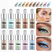 Fard à paupières liquide nacré diamanté 10 couleurs, fard à paupières irisé scintillant, fard à paupières liquide mat