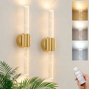 Modern Gold Lamps Home Decor Luxury Rechargeable Magnetic <strong>Wall</strong> Sconces Remote Touch Control 3CCT <strong>Dimmable</strong> Crystal <strong>Wall</strong> <strong>Lights</strong> - Product Image 1