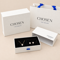 Boîtes magnétiques personnalisées OEM pour mini-colliers et bijoux, boîte à bijoux de luxe en papier et pochette – Vente chaude
