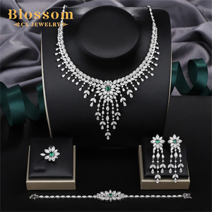 Joyería Blossom CS, Juego de Joyería de Plata de Ley 925 de Alta Calidad con Borlas de Lujo para Fiestas y Bodas, con Circonita Cúbica para Mujer - Product Image 1