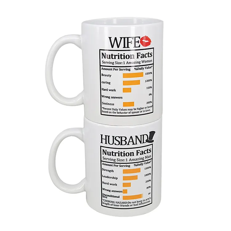Tasse à café en grès pour mari et femme, fait sur mesure, avec logo couleur, accessoire de gymnastique, pour cadeau d'entreprise, 1 pièce