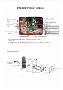 Ngoài Trời Không Thấm Nước Cổng Khóa Điện Tử Rim Khóa Cho Đường Phố Đu Cửa Tuya Wifi Hoặc Ttlock BLE Nướng-Kháng Cửa Nhà Để Xe Khóa - Product Image 6