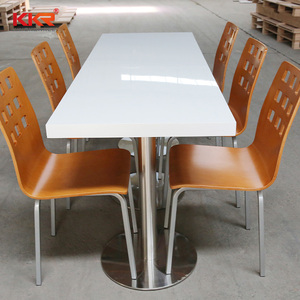 8 plazas <span class=keywords><strong>restaurante</strong></span> mesas de comedor y sillas de piedra de acrílico superficie sólida mesa de comedor - Product Image 1