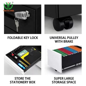 Tủ hồ sơ di động bằng thép có 3 ngăn kéo, để dưới bàn làm việc Yinlong - Product Image 6