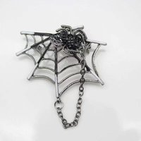 Bros untuk Pria Wanita Mode Halloween Bros Berlian Imitasi Pin Jaring Laba-laba