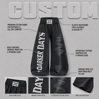 Pantalon de jogging décontracté en coton pour homme avec double ceinture, logo personnalisé, patchs brodés, style streetwear