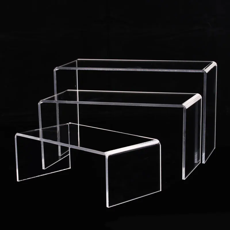 Benutzer definierte Acryl Display Regal Spielzeug Schmuck Display Schuhe Regal Bio Glas Stand