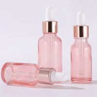 Flacons de mélange pour cosmétiques 10 ml, flacons compte-gouttes en verre rose 50 ml pour huiles essentielles, flacons vides pour liquides et essences