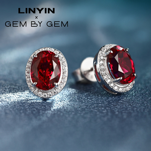 Vòng Bông Tai Chất Lượng Cao Bạc 925 Bông Tai Cuộc Sống Tối Giản Của <span class=keywords><strong>Ruby</strong></span> <span class=keywords><strong>Sapphire</strong></span> Emerald Stud Bông Tai Cho Phụ Nữ Dễ Thương - Product Image 3