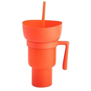 Gobelet de stade personnalisé avec logo, pour jus, chips, multi-usages, gobelet en plastique pour collations et boissons avec paille - Product Image 2