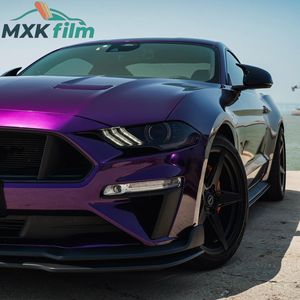 Rouleau de film vinyle pour voiture, enveloppement intégral, 1,52 x 18 m, vert brillant métallisé, violet nuit changeant de couleur, film vinyle pour enveloppement intégral de voiture - Product Image 1