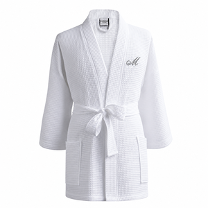 Accappatoio in spugna waffle per hotel con logo ricamato personalizzato, 100% cotone egiziano, <span class=keywords><strong>set</strong></span> di <span class=keywords><strong>accappatoi</strong></span> di lusso per hotel e spa. - Product Image 1