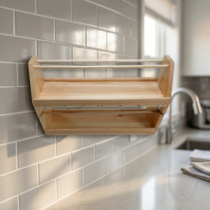 Banc de travail multifonctionnel en fer pour bijoux, organisateur de rangement artisanal de forme irrégulière, support à outils en bois de pin - Product Image 4