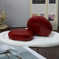 Yuecai Wholesale Organic Pebble Cushion Compact Empty Case With Dedicated Puff Compartment Glossy Red BB Cream Box