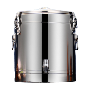 Stainless Steel Bain Marie Pot with Spigot and Locking Latches for Hot Food Storage - Product Image 1