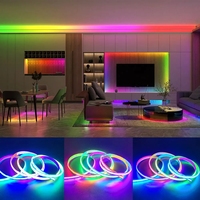 WS2811 COB RGBIC LED Bande Lumineuse 360 576 720leds/m Adressable SPI Dream Color Flexible WS2812B Ruban Ruban RA90 DC12V 24V