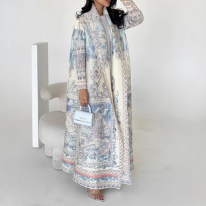 Abrigo de verano Vintage de talla grande para mujer Miyake, bata estampada plisada, cortavientos, Abaya Vintage de Oriente Medio para mujeres árabes - Product Image 2