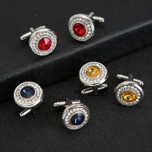 Fábrica directamente al por mayor de aleación de alta calidad personalizado <span class=keywords><strong>comprar</strong></span> gemelos diamantes redondos Vintage gemelos - Product Image 1
