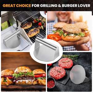 Customizable Durable Stainless Steel Metal <b>Burger</b> Smasher High Quality Kitchen Grilling Accessories Manual Meat Press for BBQ - Product Image 5