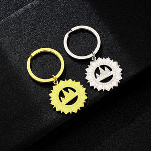 Porte-clés à breloques Yazidi <span class=keywords><strong>Lalish</strong></span> en acier inoxydable plaqué or 18 carats Porte-clés à pendentif signe de paon Yazidi Yazidis en acier inoxydable - Product Image 5