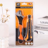 Hand Tools Set A9773 2Pcs Adjustable Wrench Cutter Set OEM Metal & Plastic Blister Packing Daily Use Hardware Tools Kit