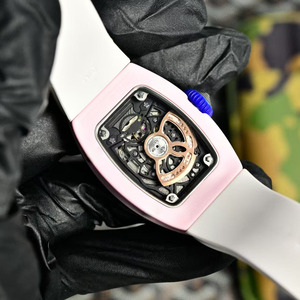 Modern Luxurious and Elegant Geometric Limited Edition 20mm <b>Rubber</b> Strap Color Automatic Mechanical <b>Watch</b> - Product Image 5