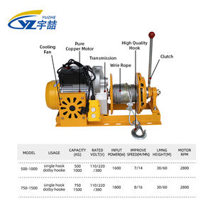 Pengangkat cepat banyak digunakan 1600w pengendali jarak jauh luar ruangan 500kg/750kg kerekan listrik dengan kopling - Product Image 6