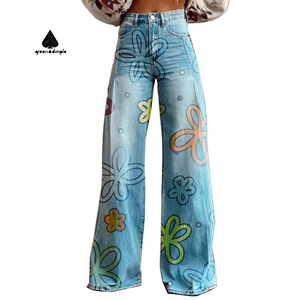 <span class=keywords><strong>Jeans</strong></span> <span class=keywords><strong>Bootcut</strong></span> para <span class=keywords><strong>Mujer</strong></span>, Diseño Personalizado, <span class=keywords><strong>Jeans</strong></span> de Mezclilla Estampados, Ropa de Calle Moderna, Pantalones de Pierna Recta Y2k, <span class=keywords><strong>Jeans</strong></span> Bodyfriend para <span class=keywords><strong>Mujer</strong></span> - Product Image 1