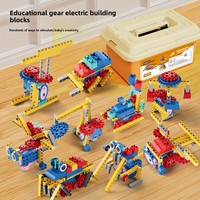 Kit de Robot STEM Éducatif Créatif DIY pour Enfants - Jouet Scientifique de Physique - Ensemble de Blocs de Construction Électriques - Engin de Construction en Plastique