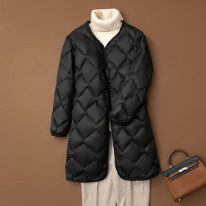 <span class=keywords><strong>Doudoune</strong></span> légère pour femmes <span class=keywords><strong>mi</strong></span>-longueur automne et hiver nouvelle veste coréenne <span class=keywords><strong>longue</strong></span> à col en V doublure intérieure sans col - Product Image 6