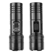 Lampe torche LED rechargeable en alliage d'aluminium super lumineuse avec affichage numérique, 2500-3500 lumens, zoomable, étanche, pour la randonnée et le camping
