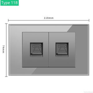 เต้ารับสวิตช์สายเคเบิลแบบติดผนัง รุ่น 118 พร้อมแผงสัมผัสและกระจก สำหรับทีวีและคอมพิวเตอร์ในบ้าน ใช้ได้กับทุกยี่ห้อ - Product Image 6