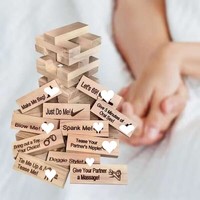 Cadeaux de Saint-Valentin Date Night Game Naughty Block Tumbling Tower Game Bondage Slave Game for Fun Adult Products for Men and Women